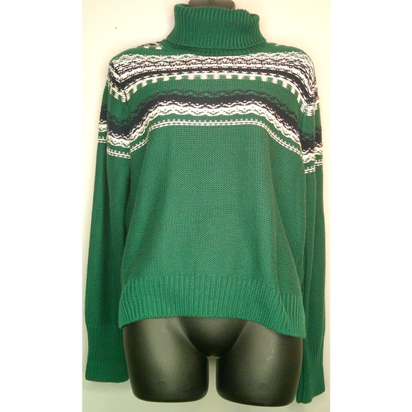 Francesca's Harper Heritage Knitted Turtleneck Sweater Women's Large NEW - Picture 1 of 8